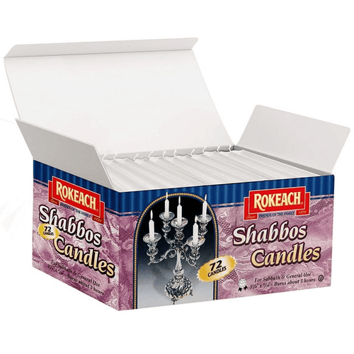 Rokeach Traditional 3 hour Shabbat Candles, 72 Count, White Shabbos Candles for Candlesticks, May also be used as Chanukah Candles EasyOptionXY LLC