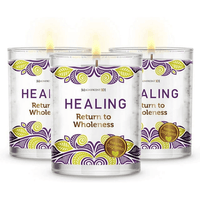 Magnificent 101 Long Lasting Healing Set of 3 Aromatherapy Candles | 3.5 Oz Each - 42 Hour Burn Time | Soy Wax Smudge Candle for Spiritual Meditation & Manifestation EasyOptionXY LLC