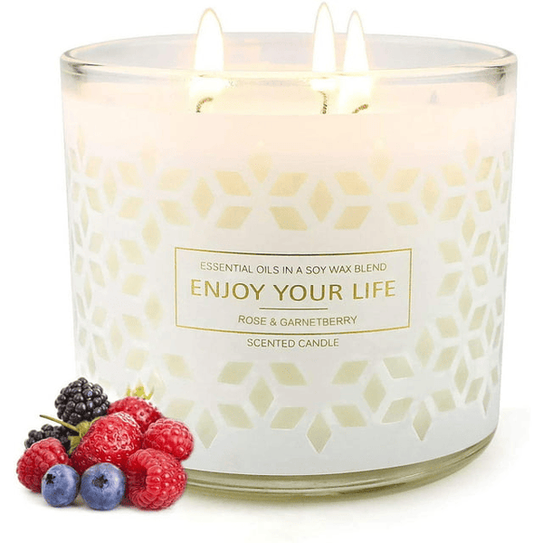 3 Wick Scented Candles Jar Candle Fruit Berries, 14.5oz EasyOptionXY LLC