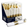 Pre-Rolled Plastic Cutlery Set (25 Count) Gold with Napkin by Stock Your Home EasyOptionXY LLC