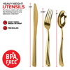 Pre-Rolled Plastic Cutlery Set (25 Count) Gold with Napkin by Stock Your Home EasyOptionXY LLC