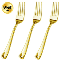 JL Prime 280 Piece Gold Plastic Forks Set, Re-Usable Recyclable Plastic Forks, Gold Plastic Forks, Great for Wedding, Anniversary, Rehearsal, Shower Events EasyOptionXY LLC