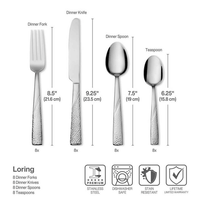 International Silver Loring 34-Piece 18.0 Flatware Set, Service for 8 EasyOptionXY LLC