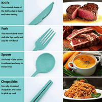 Aokelily Travel Utensils with Case, 4 Sets Wheat Straw Portable Cutlery Set Chopsticks Knives Fork and Spoon Set for Lunch Box Accessories, Camping Utensil Set Flatware Sets for Daily Use or Outdoor EasyOptionXY LLC