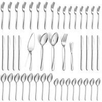 Mirdinner 45 Pcs Silverware Set with Serving Utensils for 8, Food Grade Stainless Steel Flatware Cutlery Set for Home and Restaurant, Mirror Polished & Dishwasher Safe EasyOptionXY LLC