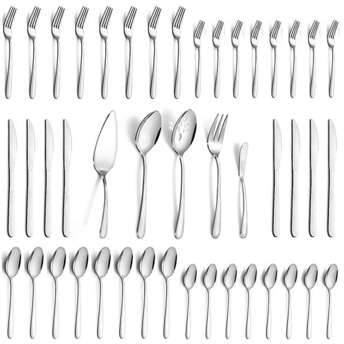 Mirdinner 45 Pcs Silverware Set with Serving Utensils for 8, Food Grade Stainless Steel Flatware Cutlery Set for Home and Restaurant, Mirror Polished & Dishwasher Safe EasyOptionXY LLC