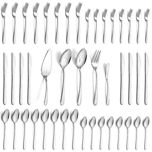 Mirdinner 45 Pcs Silverware Set with Serving Utensils for 8, Food Grade Stainless Steel Flatware Cutlery Set for Home and Restaurant, Mirror Polished & Dishwasher Safe EasyOptionXY LLC