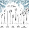 Mirdinner 45 Pcs Silverware Set with Serving Utensils for 8, Food Grade Stainless Steel Flatware Cutlery Set for Home and Restaurant, Mirror Polished & Dishwasher Safe EasyOptionXY LLC
