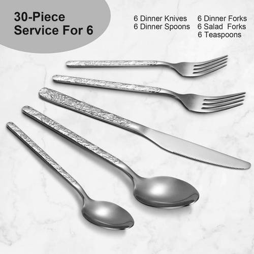 Sangdo 30-Piece Flatware Set Stainless Steel Cutlery Silverware Set for 6 EasyOptionXY LLC