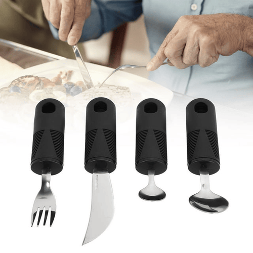 Weighted Utensils, 4 Pieces Nonslip Grip Parkinsons Utensils For Parkinson EasyOptionXY LLC