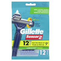 Gillette Sensor2 Pivoting Head Men's Disposable Razors; 12 Count EasyOptionXY LLC