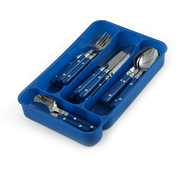 Casual Living 24 Pieces Flatware Set, Blue EasyOptionXY LLC