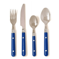 Casual Living 24 Pieces Flatware Set, Blue EasyOptionXY LLC