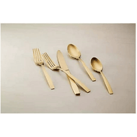 Hampton Forge Skandia Clearview Satin 20 Piece Flatware Set (Gold) - Stainless Steel EasyOptionXY LLC