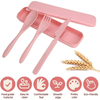 4 Sets Travel Cutlery with Case Reusable Utensils Set Portable Fork Knife Spoon Tableware Set EasyOptionXY LLC