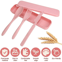 4 Sets Travel Cutlery with Case Reusable Utensils Set Portable Fork Knife Spoon Tableware Set EasyOptionXY LLC