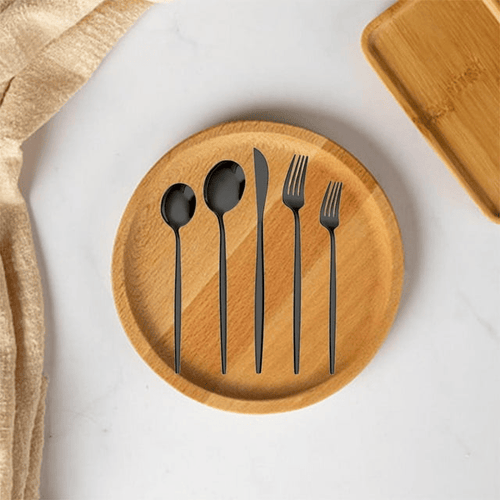 Holocky Black Silverware Set 20pcs Cutlery Set Stainless Steel Flatware EasyOptionXY LLC