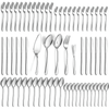 Mirdinner 65 Pcs Silverware Set with Serving Set for 12, Stainless Steel Flatware Cutlery Set Contains 5 Pcs Serving Set, for Home, Restaurant or Parties, Dishwasher Safe EasyOptionXY LLC