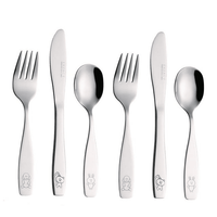 Exzact Children Flatware 6pcs Stainless Steel Silverware Set - Engraved Dog Cat Bunny Design EasyOptionXY LLC