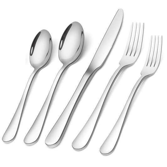 20 Piece Silverware Set, Premium Silverware Mirror Polished Cutlery Set, Stainless Steel Flatware Sets Service for 4, Spoons Forks Knifes Utensils, Tableware Sets for Home & Kitchen, Dishwasher Safe EasyOptionXY LLC