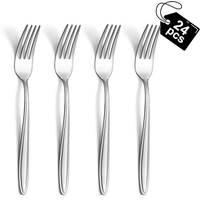 Mirdinner 24 Pcs Dinner Forks set, 7.79-Inch Stainless Steel Forks Silverware Set, Flatware/Salad Forks, Table Forks, Using for Home, Kitchen or Restaurant, Mirror Polished, Dishwasher Safe EasyOptionXY LLC