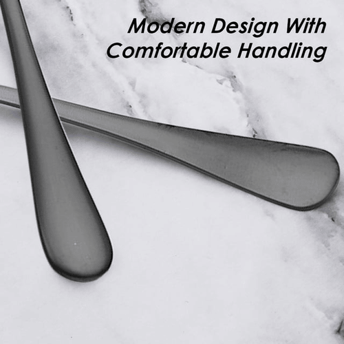 Set of 12, Black Plated Stainless Steel Dinner Forks and Spoons, SourceTon Heavy-duty Forks ( 8 Inch )and Spoons ( 7 Inch) Cutlery Set- Black EasyOptionXY LLC