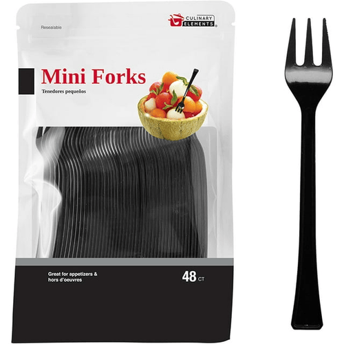 Jacent 48 Count Black Mini Appetizer Forks, 1-Pack EasyOptionXY LLC