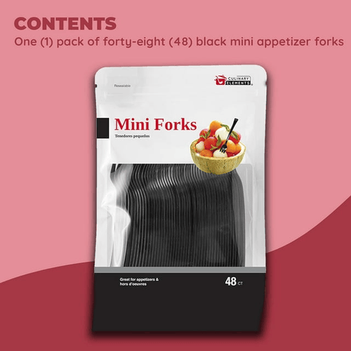 Jacent 48 Count Black Mini Appetizer Forks, 1-Pack EasyOptionXY LLC