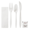 Karat PP Plastic Medium Weight Cutlery Kits with Salt and Pepper - White - 250 ct EasyOptionXY LLC