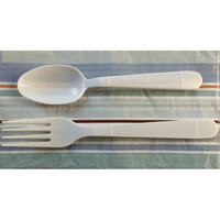 MAUI Plastic Cutlery Set - 100 Forks - 100 Spoons - Heavy Duty disposable forks and spoon. spoon good for soup and dinning, super heavy weight. good to use for parties and gathering. easy to open. EasyOptionXY LLC