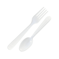 MAUI Plastic Cutlery Set - 100 Forks - 100 Spoons - Heavy Duty disposable forks and spoon. spoon good for soup and dinning, super heavy weight. good to use for parties and gathering. easy to open. EasyOptionXY LLC