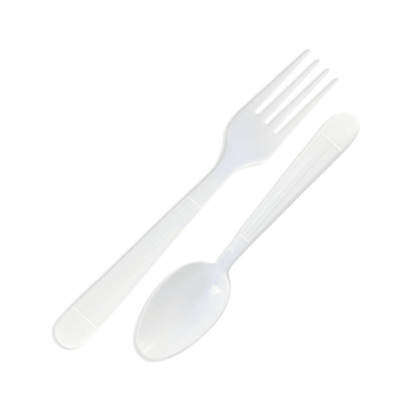 MAUI Plastic Cutlery Set - 100 Forks - 100 Spoons - Heavy Duty disposable forks and spoon. spoon good for soup and dinning, super heavy weight. good to use for parties and gathering. easy to open. EasyOptionXY LLC