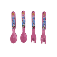 4pcs Disney Cinderella Flatware Set - Pink Color Kids Froks And Sppon Set EasyOptionXY LLC