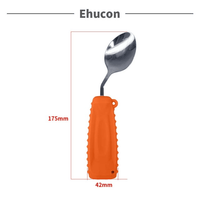 Ehucon Adaptive Utensils,Weighted Spoon for Handicaps, Tremors Parkinsons Limited Elderly Ergonomic Cutlery with Silicon Non-Slip Easy Grip Handles(Left Hand) EasyOptionXY LLC