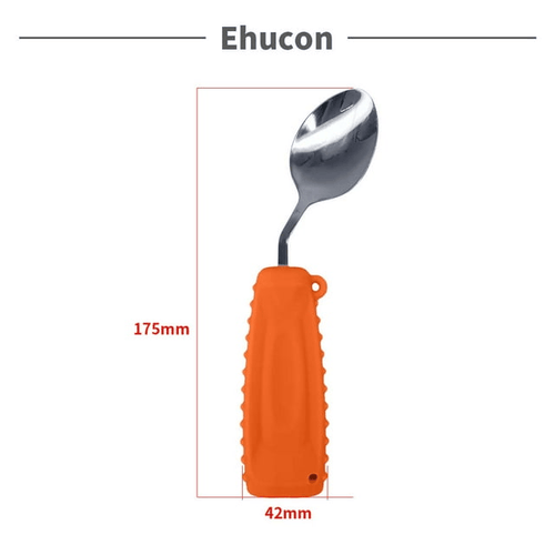 Ehucon Adaptive Utensils,Weighted Spoon for Handicaps, Tremors Parkinsons Limited Elderly Ergonomic Cutlery with Silicon Non-Slip Easy Grip Handles(Left Hand) EasyOptionXY LLC