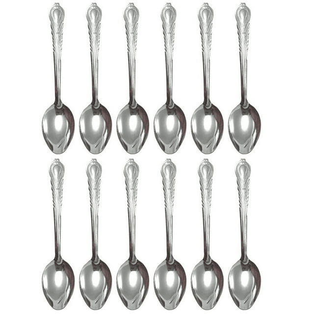 12 Pc Dinner Spoons Stainless Steel Silverware Cutlery Soup Utensil Flatware Set EasyOptionXY LLC