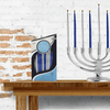 Zion Judaica Deluxe Chanukah Candles Set of 45 Metallic Blue & Silver Hand Dipped Hanukkah Candles with DIY Dreidel & Prayer Card Elegant Menorah Candle Set for Standard Menorahs Decorative Candles EasyOptionXY LLC