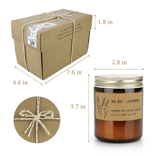 2 Pack Candles Gifts for Home Scented, Long Lasting Jar Soy Scented Candle Gifts, Soy Wax Aromatherapy Candles - Lavender & Amber Sandalwood, 7.2oz EasyOptionXY LLC
