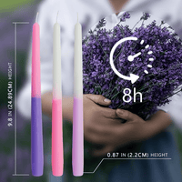 FCMSHAMD 10'' Lavender Scented Taper Candles - Dripless (6 Pack) EasyOptionXY LLC