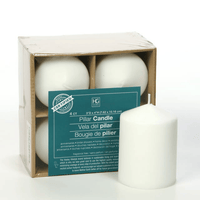 Hosley Set of 4, 4 inch High, White Unscented Pillar Candles EasyOptionXY LLC