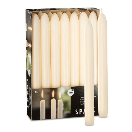 Tribello Ivory Taper Candles, 14 Pack, 9" Unscented Ivory Candlesticks for Home Decoration, Wedding, Holiday and Parties EasyOptionXY LLC