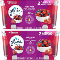 Glade Jar Candle 2 CT, Radiant Berries & Wild Raspberry, 6.8 OZ. Total, Air Freshener, Wax Infused with Essential Oils EasyOptionXY LLC