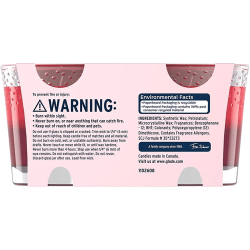 Glade Jar Candle 2 CT, Radiant Berries & Wild Raspberry, 6.8 OZ. Total, Air Freshener, Wax Infused with Essential Oils EasyOptionXY LLC