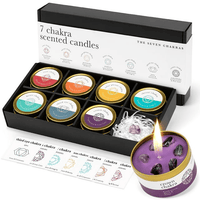 Chakra Candles with Crystals | Set of 7 Scented Candles with Essential Oils | Candle Gift Set for Meditation, Reiki, Mindfulness and Wellness EasyOptionXY LLC