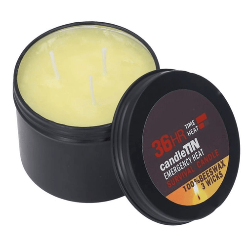 Crtynell 36 Hours Survival Candle 3 Wicks Natural Sweet Aroma Slow Burn Beeswax Emergency Candle for Home Camping Outdoor EasyOptionXY LLC