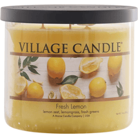 Village Candle Fresh Lemon, Medium Bowl Scented Candle, 14 Ounces, Yellow EasyOptionXY LLC