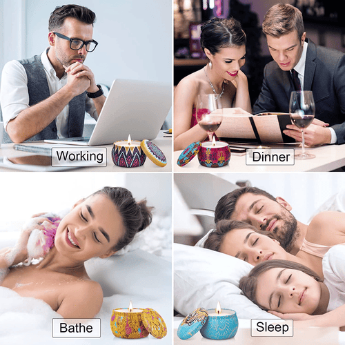 YFYTRE Scented Candles Gift Set, 8% Essential Oil, 4 Pack Aromatherapy Candle, Stress Relief Gifts for Women, Candles for Home Scented EasyOptionXY LLC