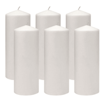 Stonebriar 3" x 8" Unscented 1-Wick White Pillar Candles, 6 Pack EasyOptionXY LLC