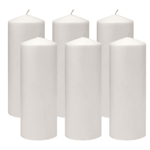 Stonebriar 3" x 8" Unscented 1-Wick White Pillar Candles, 6 Pack EasyOptionXY LLC