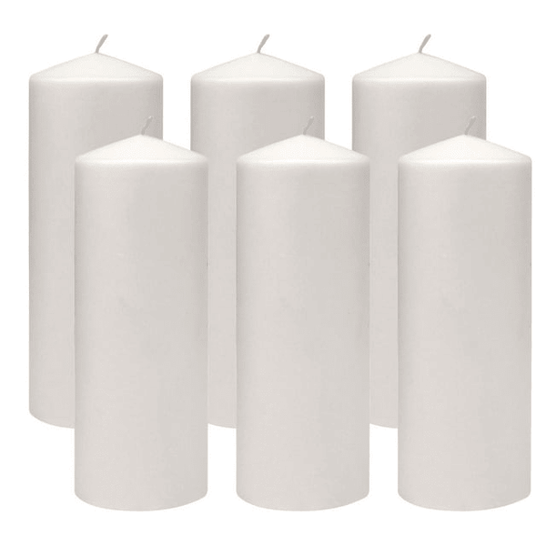 Stonebriar 3" x 8" Unscented 1-Wick White Pillar Candles, 6 Pack EasyOptionXY LLC